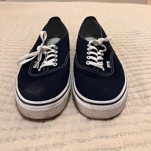 ONLY WORN ONCE - Van’s Authentic Navy Blue Shoes - Size 11.5